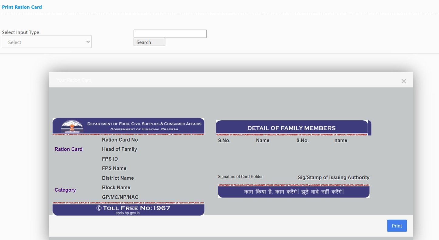 HP Ration Card List