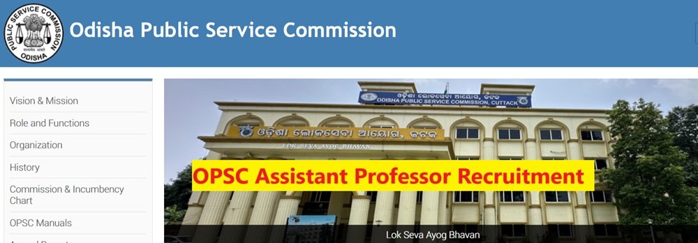 OPSC Assistant Professor Recruitment